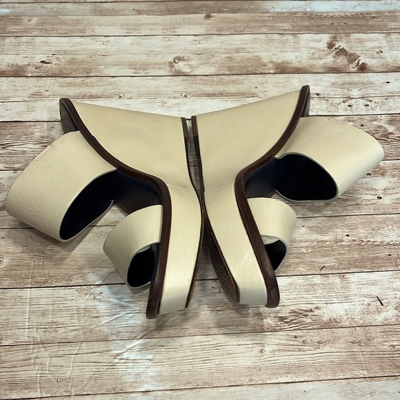 Tory Burch Butter Cream 5” Wedges Strapless Sandals Size 9-1/2M - Picture 11 of 13